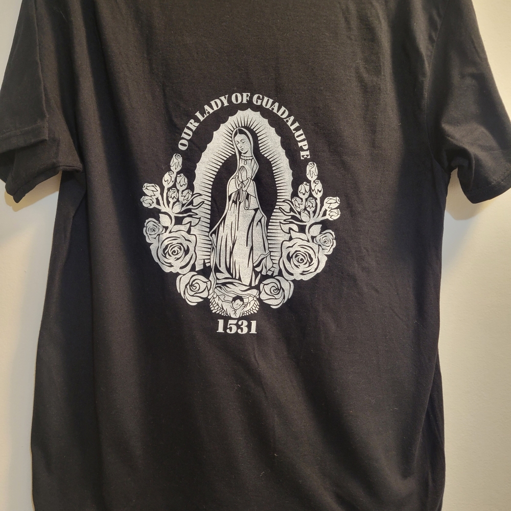 Gildan Black Short Sleeve Tee with White Graphic